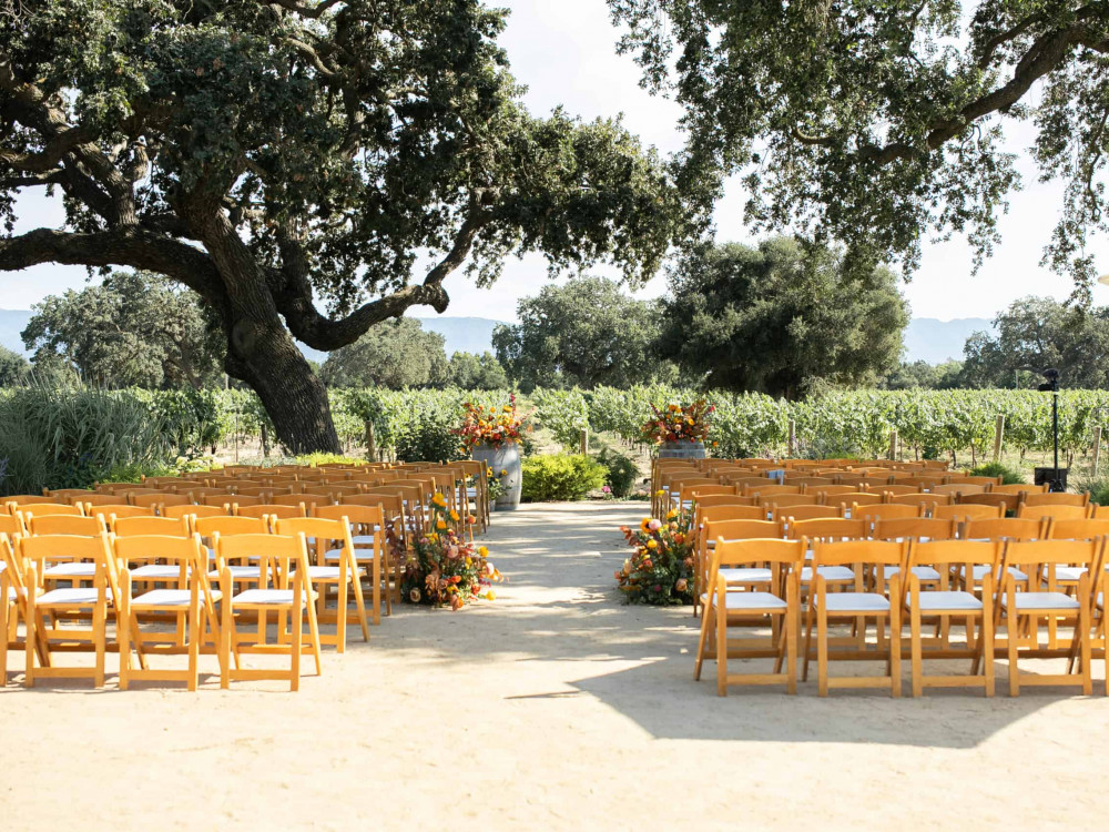 ceremony site with chairs