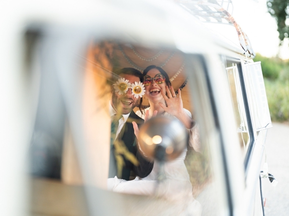 couple with fun glasses