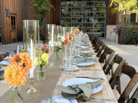 Banquet table staged in the winery courtyard Thumbnail